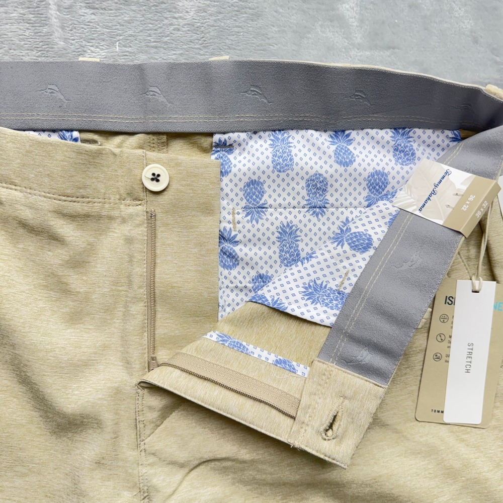 New Tommy Bahama IslandZone Pants Mens 36x32 Tan Stretch On Par Golf Chino UPF - Picture 5 of 15